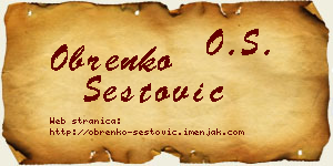 Obrenko Šestović vizit kartica